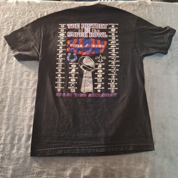 Super Bowl XLIV February 7, 2010 Black T-Shirt Saints vs Colts Size Large - Picture 4 of 7
